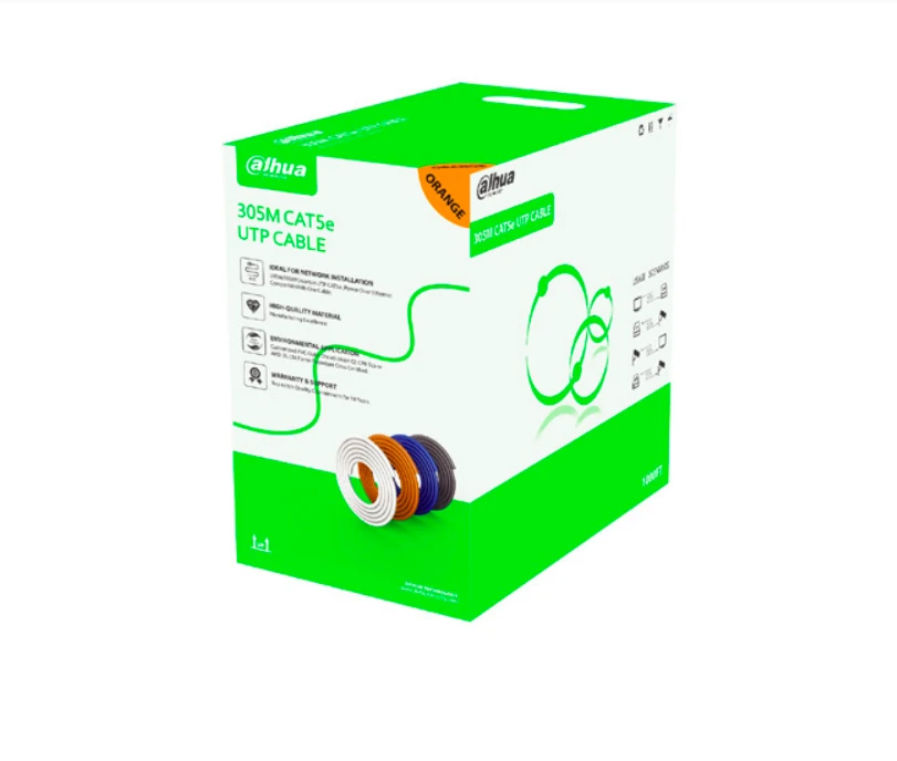 Bobina de Cable Dahua UTP Cat5e CCA 305 Metros Uso Interior Cubierta de DH-PFM922I-5EUN-C